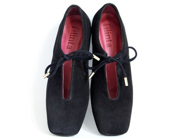 Women's Black Suede Flats Shoes