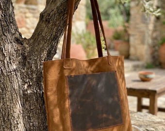 Suede Leather Shoulder Bag – Handmade & Custom