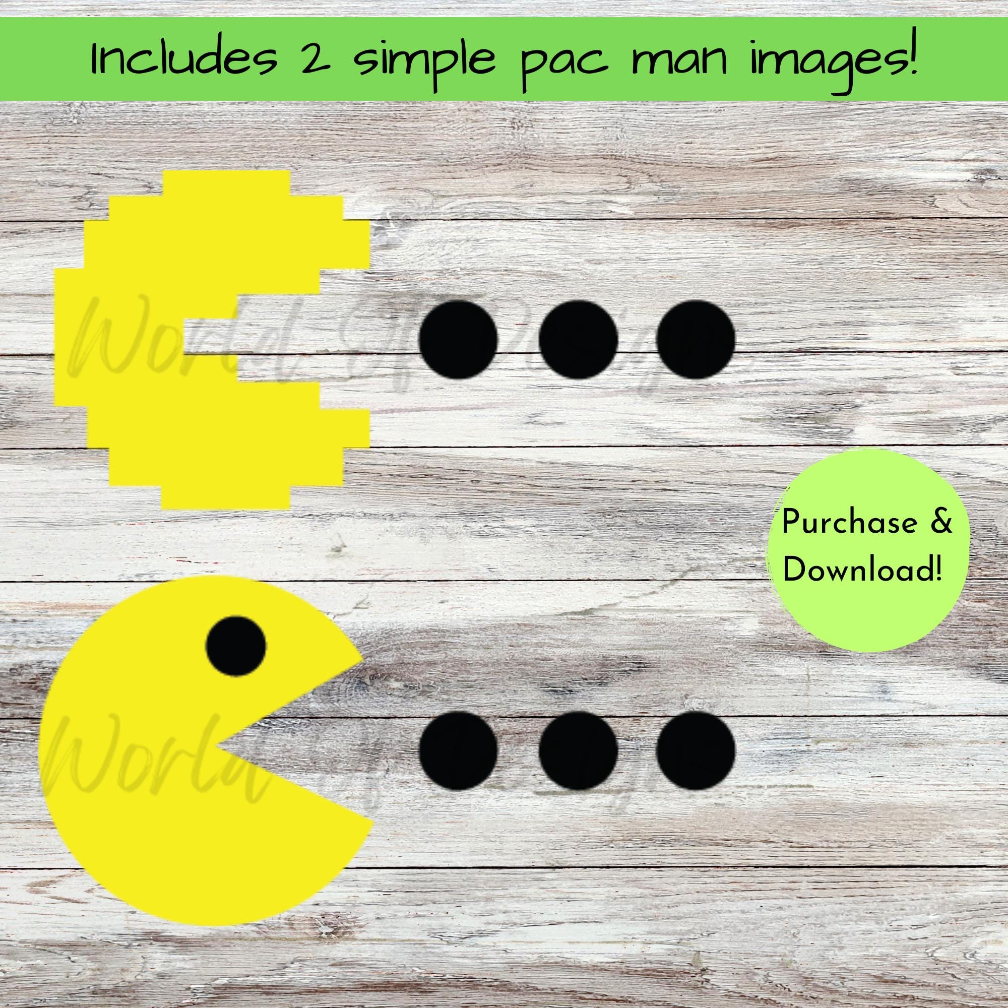 Pac-man SVG, Pacman Digital File, Pac-man Eating Dots, Simple Pacman ...