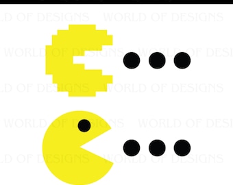 Retro game Pac SVG, Packman digital file, eating dots, Simple svg, png, ai, pdf, jpg, digital download, instant download