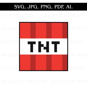 TNT Block Logo SVG | Pixel Art Gaming Clipart (Digital Download)