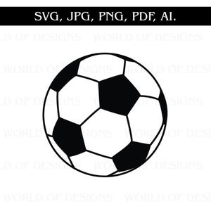 Black and White Soccer Ball (svg, png, jpg, pdf, ai) (Digital Download)