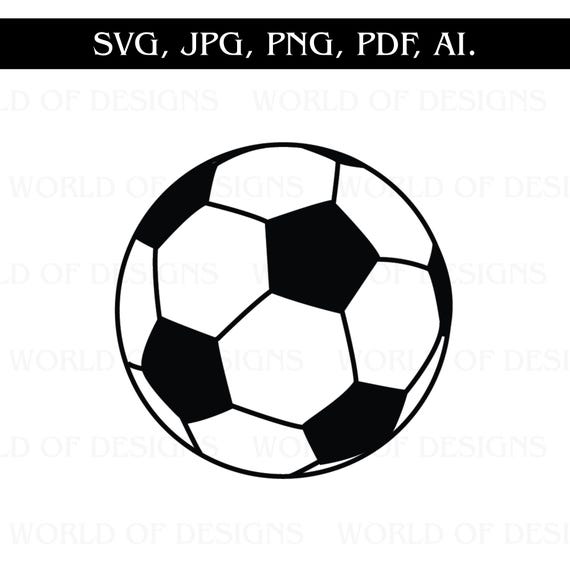 Black and White Soccer Ball (svg, png, jpg, pdf, ai)-(Digital Download)