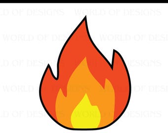 Simple Fire Icon SVG, Flame Clipart (Digital Download)
