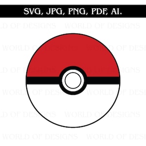 Poke ball SVG, Poke monster digital file, Anime Pokeball, Simple Pokeball svg, png, ai, pdf, jpg, digital download, instant download