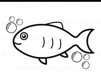 Simple Fish Clipart (svg, png, pdf, ai, jpg) (Digital Download