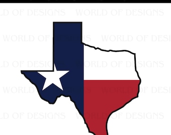 Texas, TX, Shape Outline, State Flag, Patriotic Design (Digital Download)