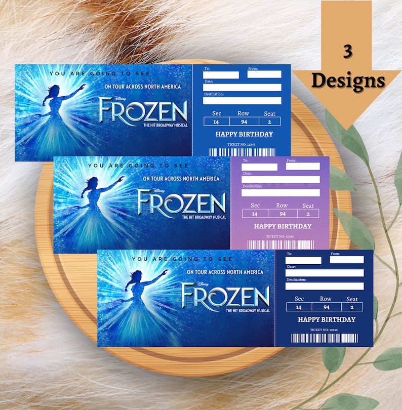 Printable Frozen Broadway Surprise Ticket, Frozen the Musical Theatre