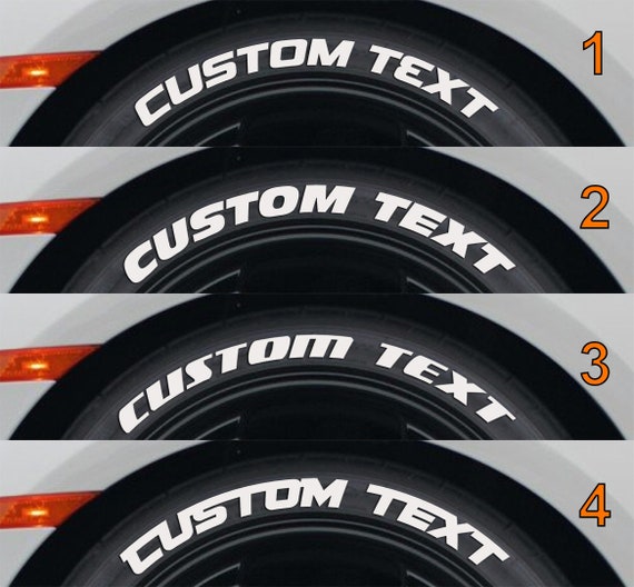 Weiß - Reifenaufkleber - Eigener Text -  - Individuelle  Reifenaufkleber und Reifenbeschriftung