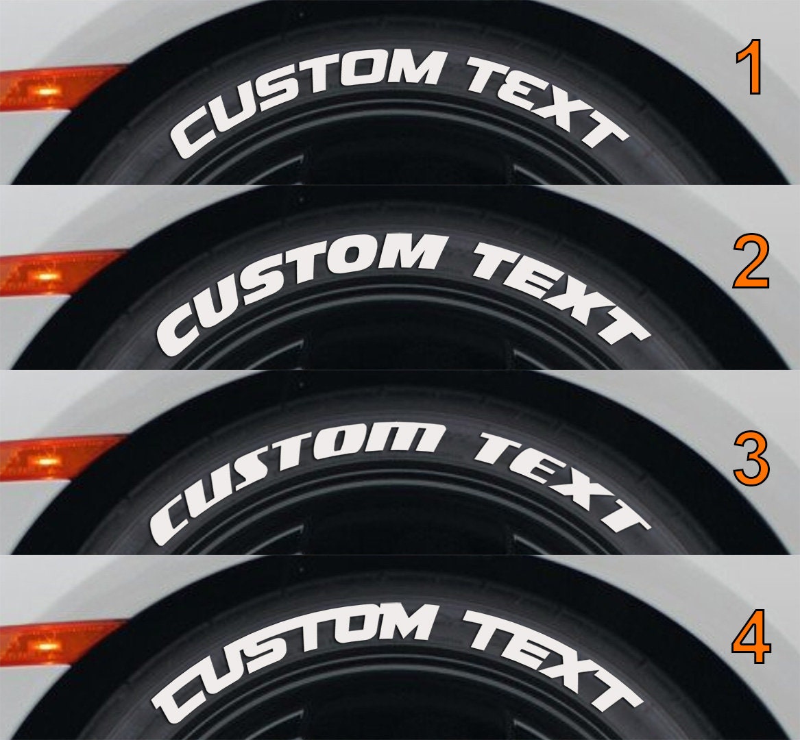 Reifenbeschriftung permanent 4x Reifen Sticker Wunschtext