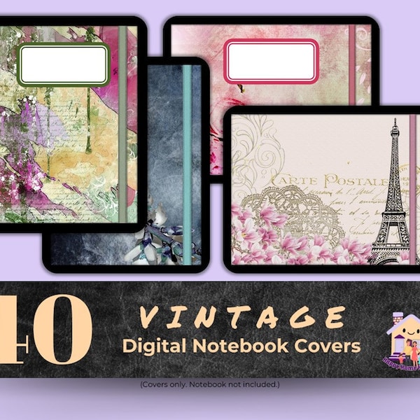 40 Vintage Digital Notebook Covers: Timeless Elegance for Your Digital Workspace!