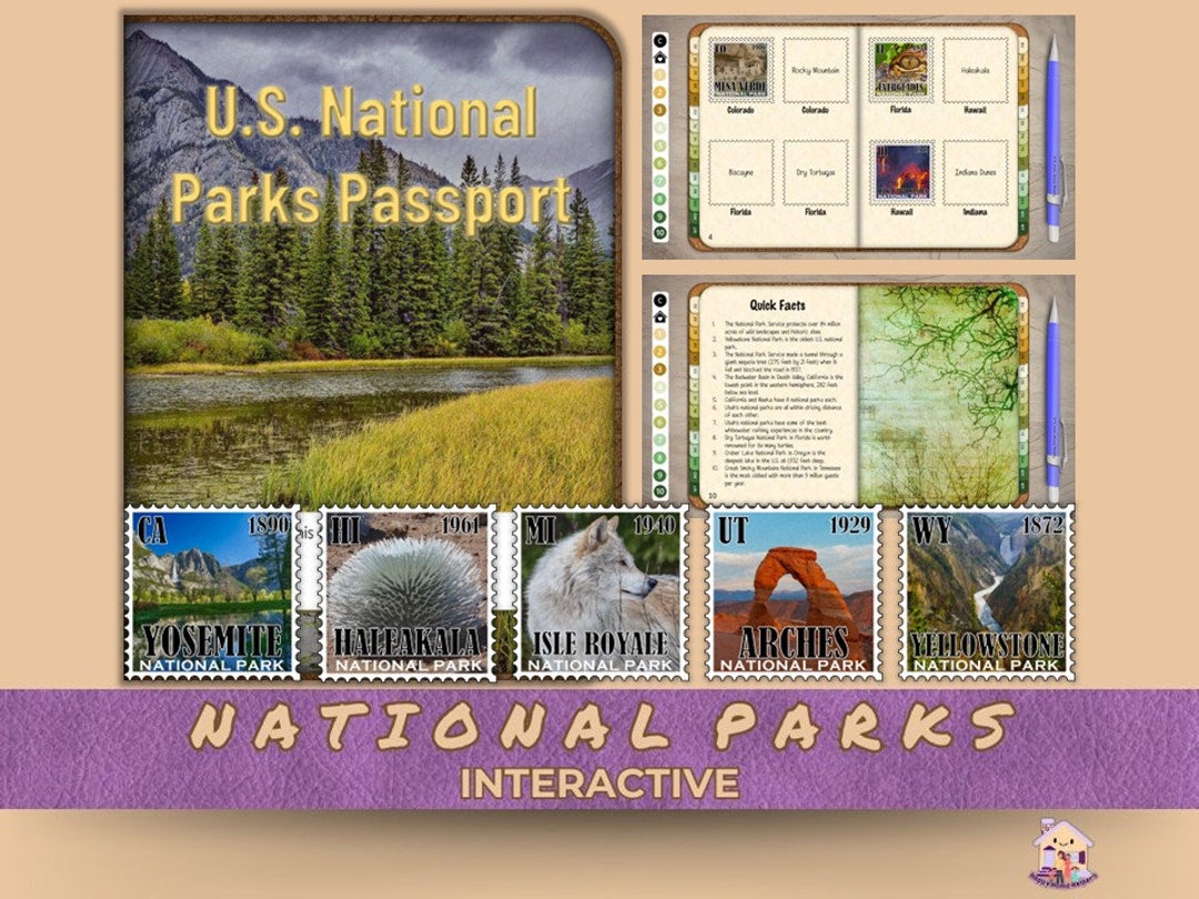 US National Parks Passport and Stamps, Digital National Parks Passport ...