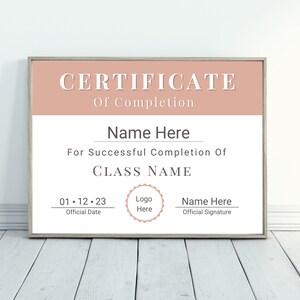 DIY Certificate Of Completion Template, Color Block Certificate Template, Printable Certificate Canva Template,