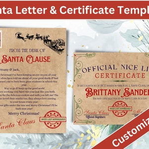 Plantilla DIGITAL personalizable Carta de Santa - edítela usted mismo