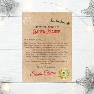 Plantilla DIGITAL personalizable Carta de Santa - edítela usted mismo