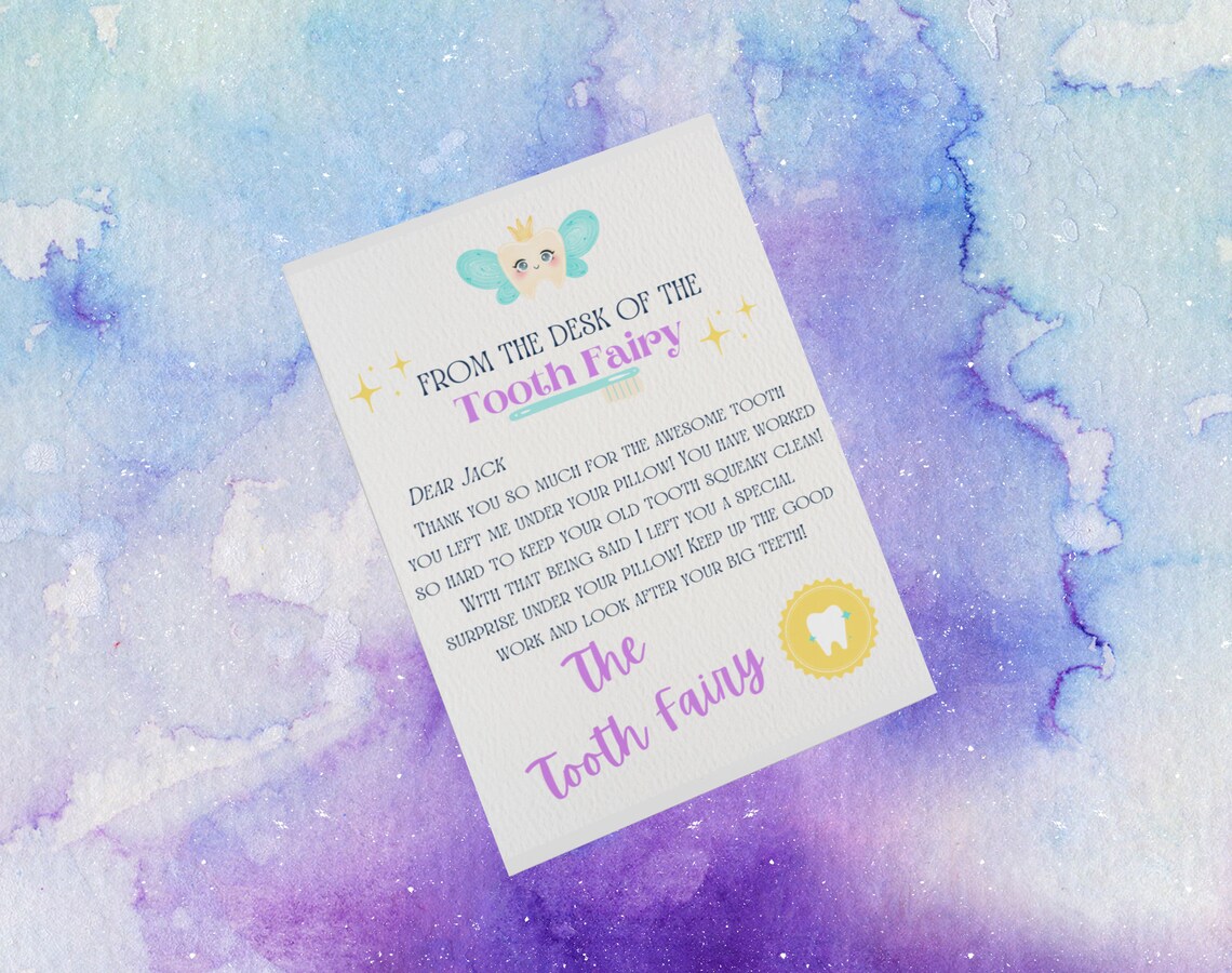 DIGITAL Customizable Tooth Fairy Letter Instant Download - Etsy