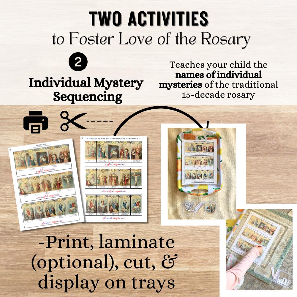 CURSIVE Printable Catholic Montessori Rosary Matching Activity ...