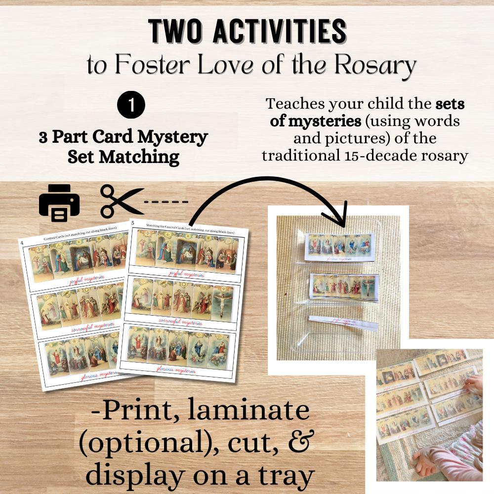 CURSIVE Printable Catholic Montessori Rosary Matching Activity ...