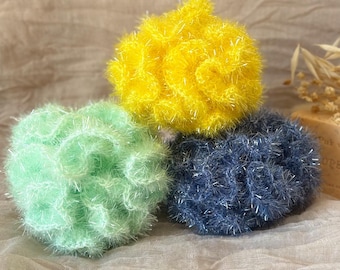 Spugna da doccia all'uncinetto realizzata a mano – Regalo per la festa della mamma a zero sprechi – Spugna da bagno certificata Oeko-Tex – Disponibile in vari colori