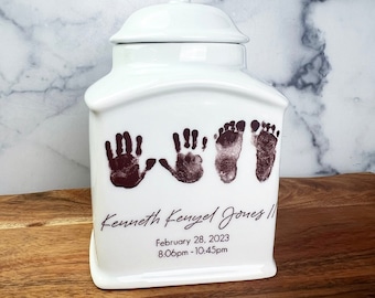 Personalized Ceramic Urn: Modern Memorial Keepsake