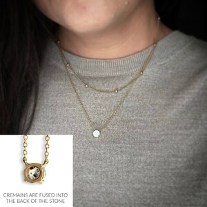 Cremation Ashes Necklace | Gold-Plated Cubic Zirconia Necklace with Infused Ashes | Memorial Jewelry | Urn necklace | Memorial Necklace