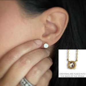 Dainty Keepsake Jewelry - Cremation Jewelry - Remember Me Ring - Cremation Memorial - Pet Ashes Jewelry - Ashes Keepsake - Cremate Earrings