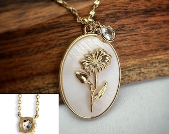 Personalized Birthstone Cremation Necklace for Women: Memorial Urn Pendant for Human Ashes