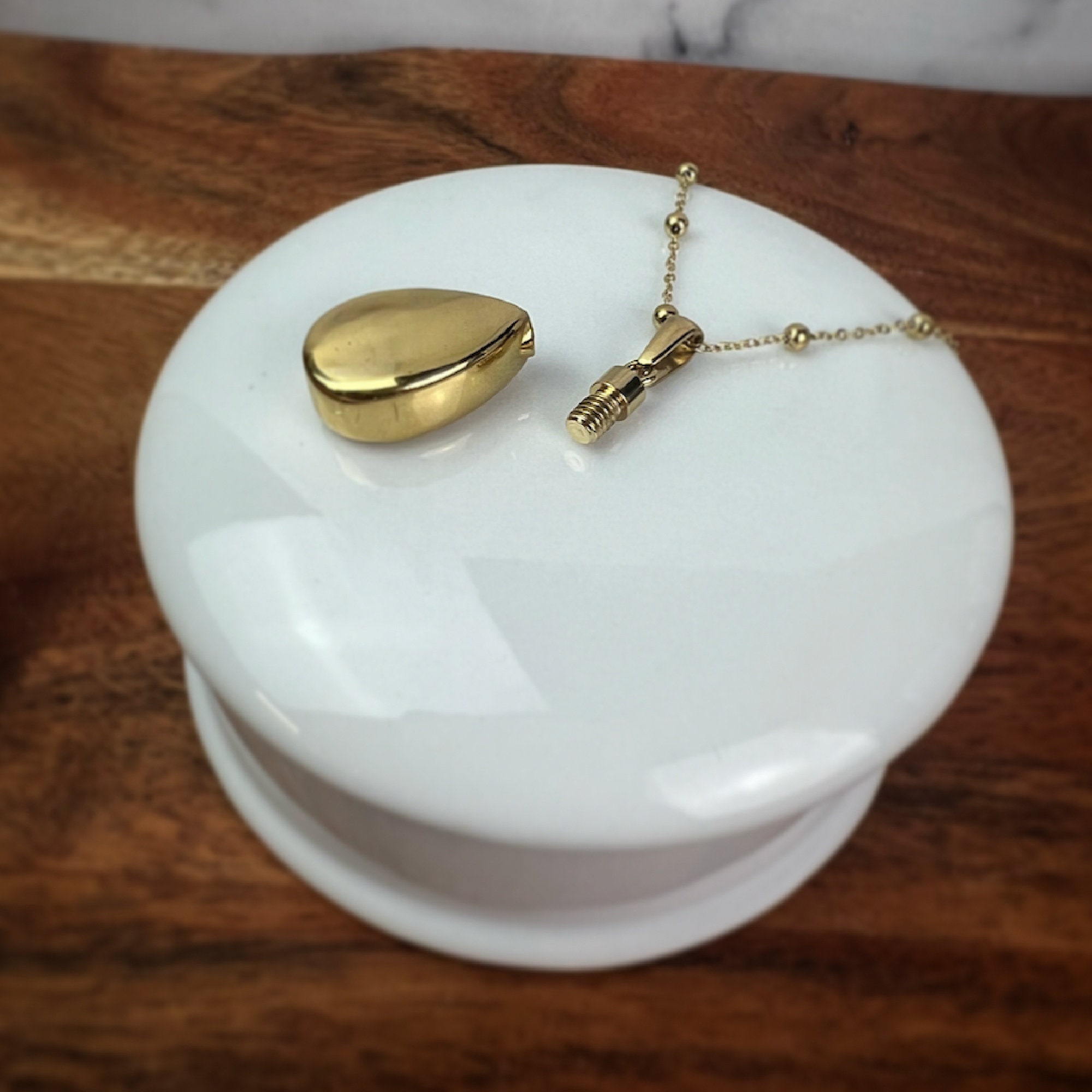Teardrop Gold Cremation Urn Necklace: Memorial Keepsake Jewelry - Etsy