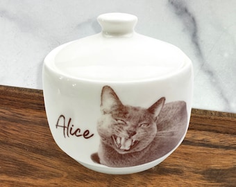Personalized Pet Urn with Photo: Ceramic Memorial Urn for Ashes
