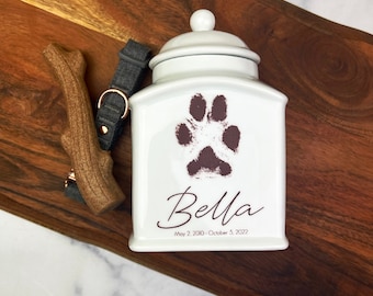 Personalized Pet Urn: Custom Paw Print Ceramic Memorial