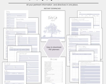 End of Life Planner, Final Wishes Planner, Printable Legacy Planner ...