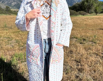 The Cloudline Coat - Upcycled Quilt Coat