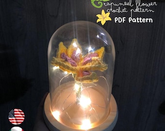 Rapunzel Flower in dome PDF PATTERN | Rapunzel flower + glass dome | English and Spanish