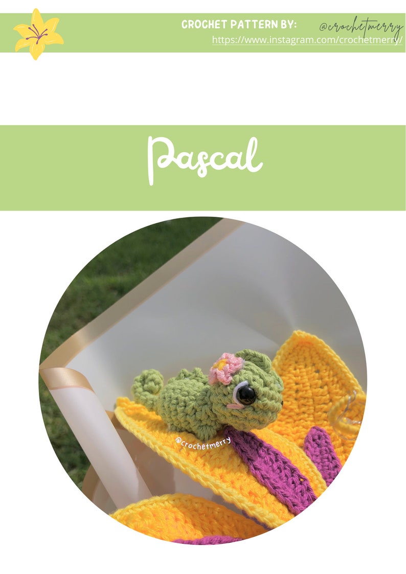 Pascal's Pattern Flower Rapunzel Flower & Pascal PDF Pattern | Rapunzel Flower + Pascal ...