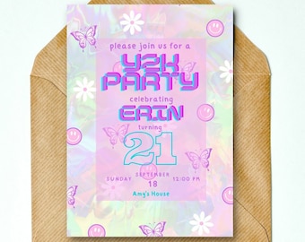 Y2k Birthday invitation - 2000s Invitation Template - 90s Invitation - 2000s Birthday Invitation - Retro Invite - (Digital Download)