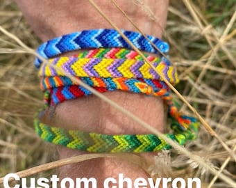 Bracelet - custom colours handmade surfer macrame beach chevron friendship bracelet