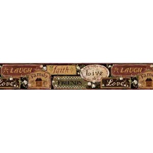 BBC65402B Chesapeake Folk Art Signs Wallpaper Border. Prepasted. 6'' x15' Washable