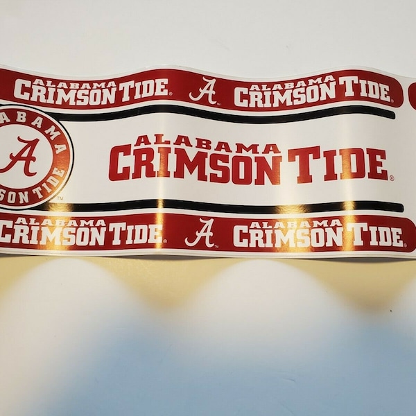 Alabama Crimson Tide NCAA Peel & Stick Wallpaper Border. NEW 5'' x 15'