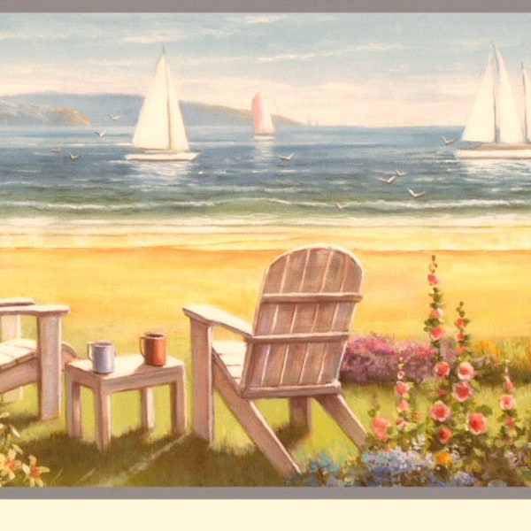 Seaside Wallpaper Border Etsy
