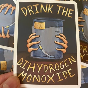 Chemistry Science Pun Sticker || Dihydrogen Monoxide