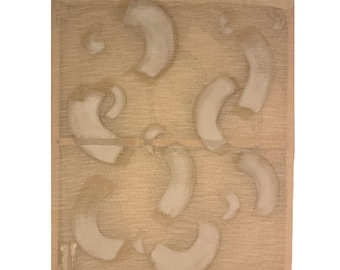 Lienzo acrílico abstracto minimalista beige japonés transparente
