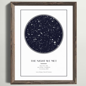 Custom Star Map Print, Night We Met Anniversary Gift, Night Sky Print, Star Map Poster, Wedding Gift, Constellation Print, Personalised Gift