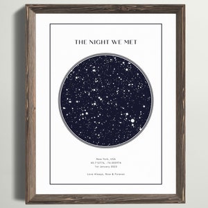 Custom Star Map Print, Night You Were Born, New Baby Gift, Stars The Night Sky, Stars Above Map Poster, Wedding Constellation Print Gift