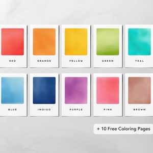 Lot de 10 cartes en couleur, cartes-éclair Montessori, cartes préscolaires, cartes éducatives imprimables, cartes-éclair pour enfants, matériel pédagogique