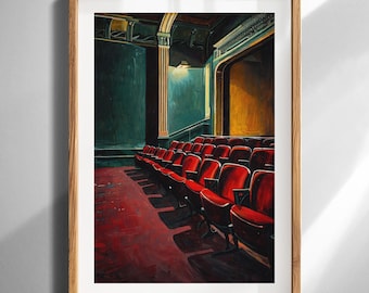 Vintage Theater ART Print Kunstdruck 40x40cm Roter Samt Theatersitz auf mattem Fine Art Papier