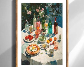 Italienische Stillleben Kunstdruck Dekoration für Küche und Schlafzimmer