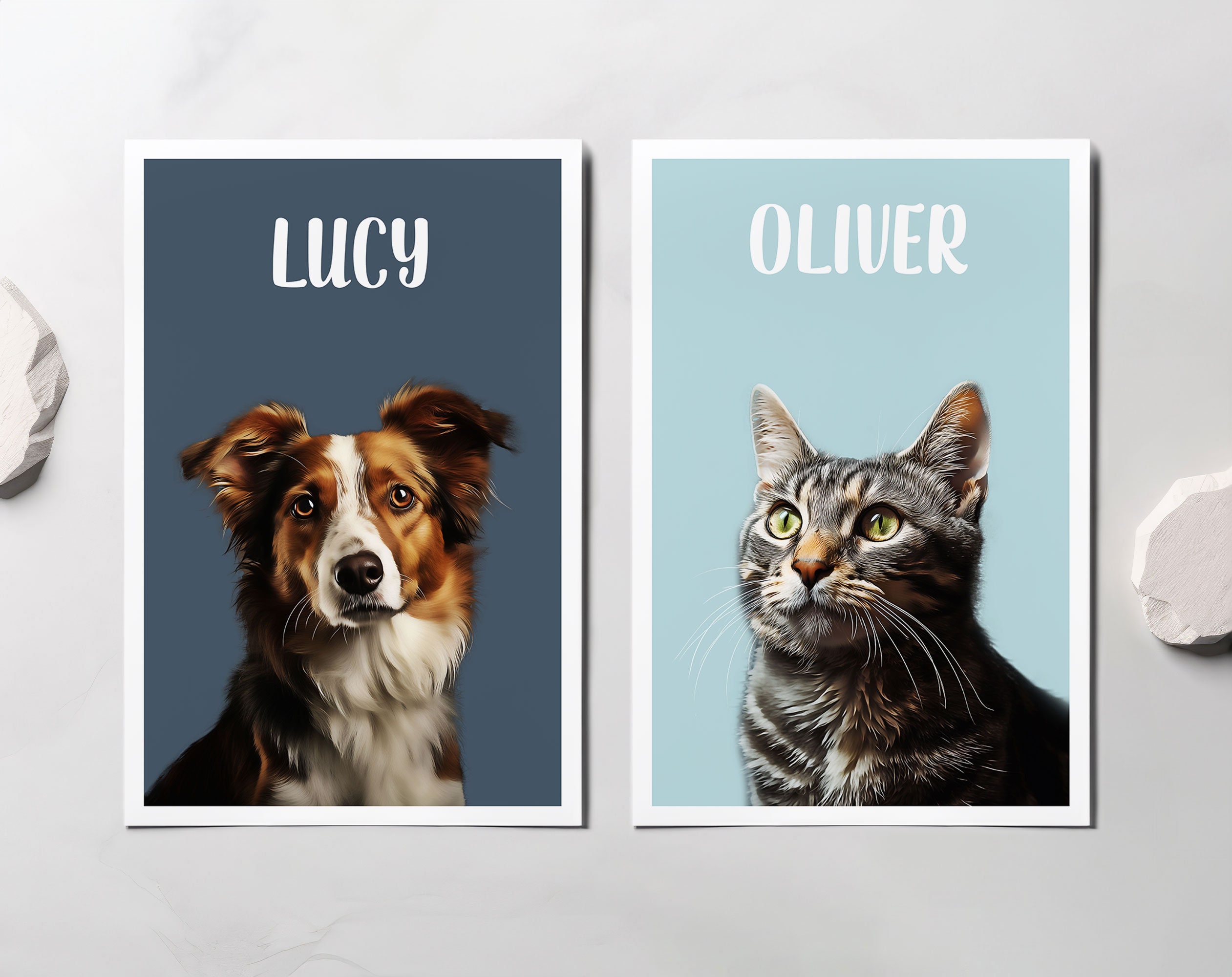 Custom Pet Portraits Using Pet Photo Personalized Digital Dog Portraits