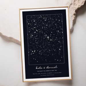 Custom Star Map Print, Night You Were Born, New Baby Gift, Stars The Night Sky, Stars Above Map Poster, Wedding Constellation Print Gift