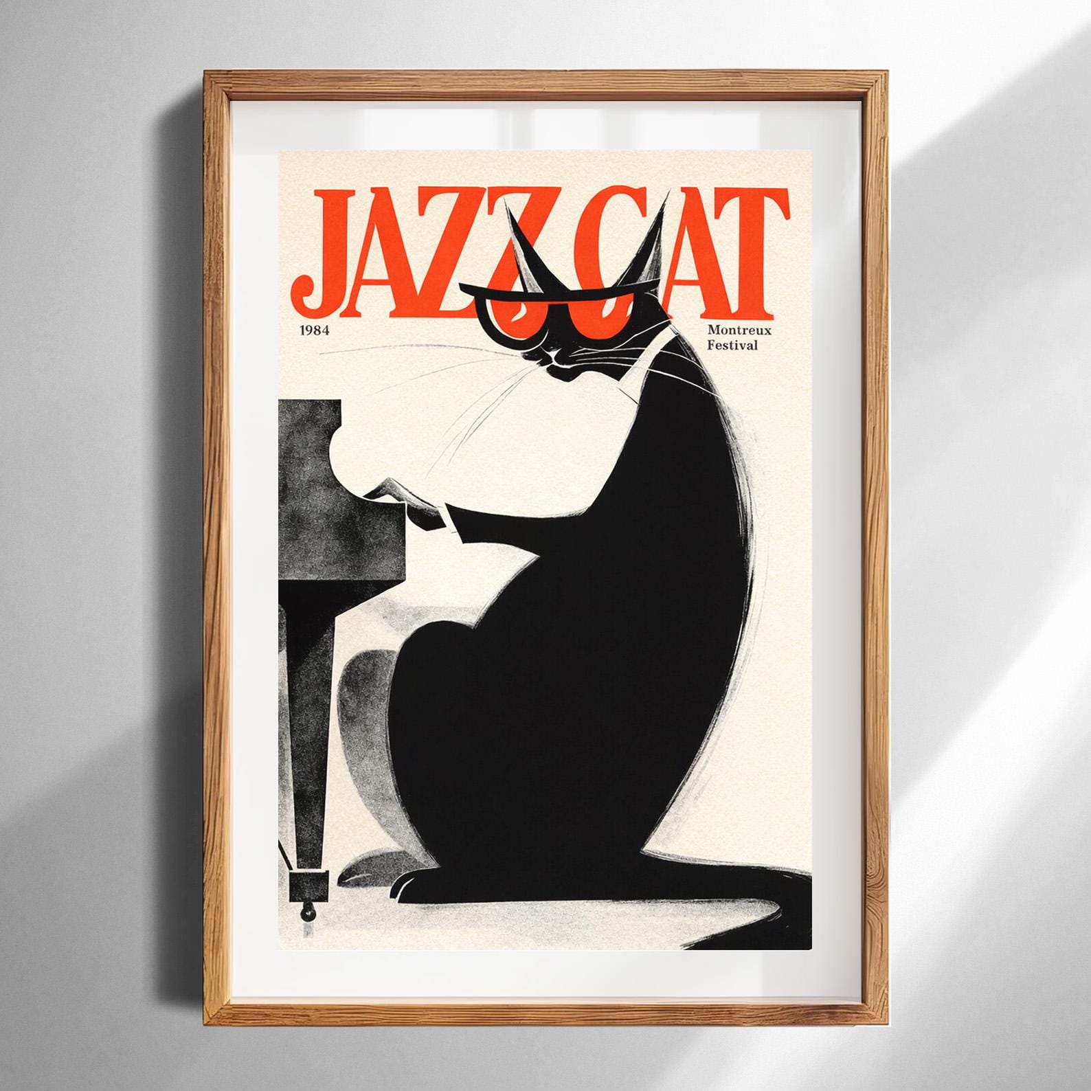 Jazz Cat Poster - Etsy