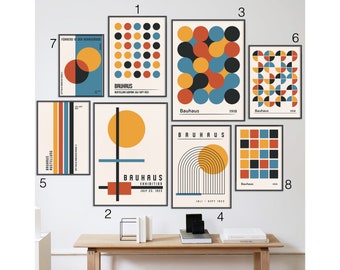 Vintage style Bauhaus posters | 50, 70, 100cm 135g paper | Reproductions Wall Art Modern Architecture Abstract